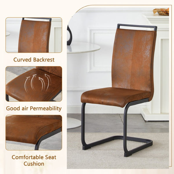English Elm Table and Chair Set 11 Piece Wood Grain MDF Dining with Suede Fabric Seating W1151S03906