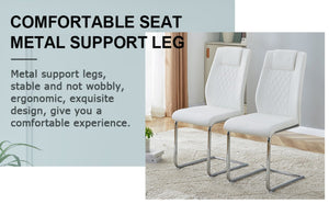 English Elm Table and Chair Set 71 Inch Tempered Glass Dining for Six with Silver Fork Legs White + Silver W1151S03972