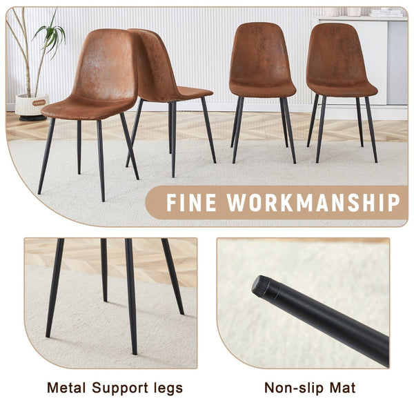 English Elm Table and Chair Set Seats Six with Two-tone Wood Black Top Plus Built-in Shelf W1151S04078