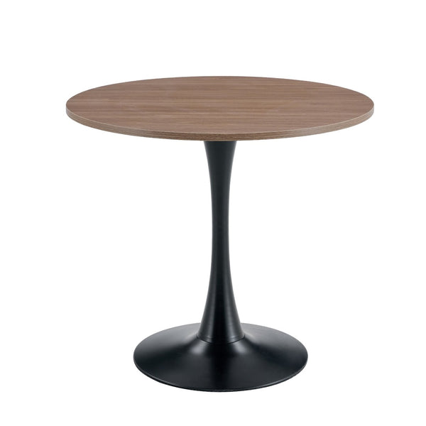 English Elm Table and Chair Set Round Walnut Top with Hourglass Legs Seats Four Compact Dining W1151S04084