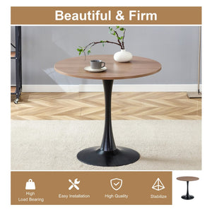 English Elm Table and Chair Set Round Walnut Top with Hourglass Legs Seats Four Compact Dining W1151S04084