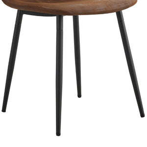 English Elm Table and Chair Set Seats 8 with Wood Grain MDF Top and Upholstered Fabric Dining Chairs W1151S04096