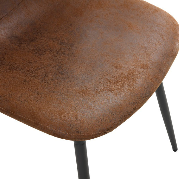 English Elm Table and Chair Set Seats 8 with Wood Grain MDF Top and Upholstered Fabric Dining Chairs W1151S04096