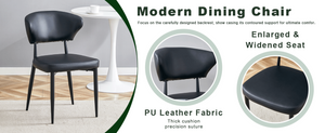English Elm Table and Chair Set Round Tempered Glass Top X Base with Four Pu Dining Seats Black W1151S04240