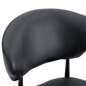 English Elm Table and Chair Set Round Tempered Glass Top X Base with Four Pu Dining Seats Black W1151S04240