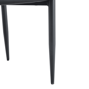 English Elm Table and Chair Set Round Tempered Glass Top X Base with Four Pu Dining Seats Black W1151S04240