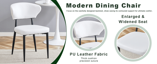 English Elm Table and Chair Set Round Tempered Glass Top X Base with Four Pu Dining Seats White W1151S04241
