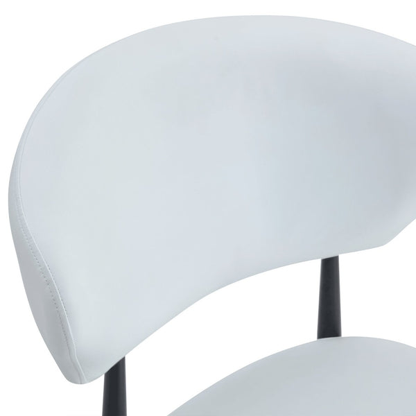 English Elm Table and Chair Set Round Tempered Glass Top X Base with Four Pu Dining Seats White W1151S04241