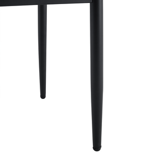 English Elm Table and Chair Set Round Tempered Glass Top X Base with Four Ergonomic Pu Seats Transparent, White+Black W1151S04244