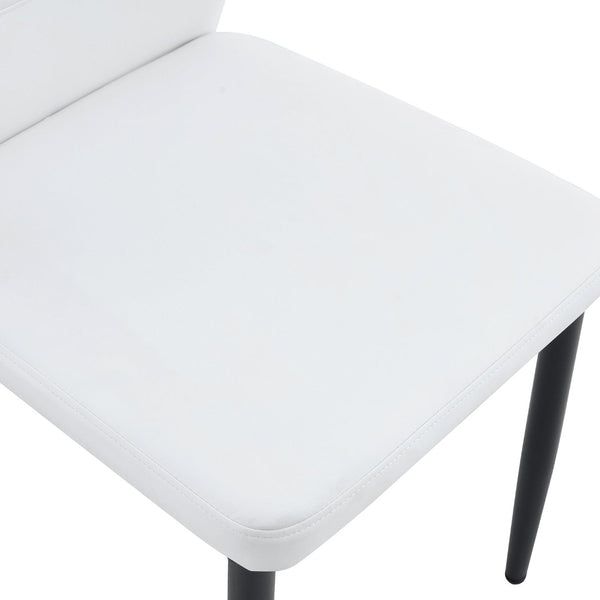 English Elm Table and Chair Set Round Tempered Glass Top X Base with Four Ergonomic Pu Seats Transparent, White+Black W1151S04244