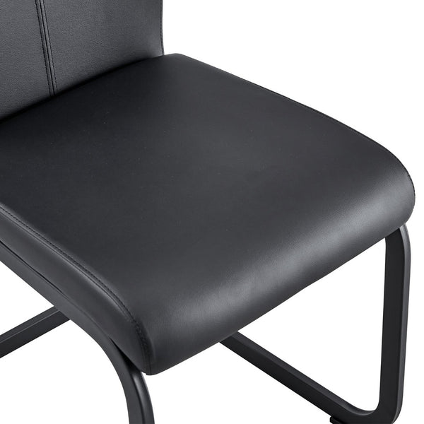 English Elm Table and Chair Set Seats Six with Built-in Shelf Black Grain Mdf and Pu Cushioned W1151S04247