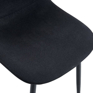 English Elm Table and Chair Set Seats Eight with Storage Shelf Black Grain Mdf Linen Dining W1151S04254