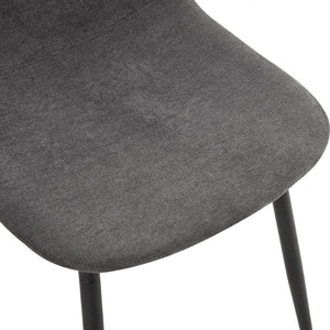 English Elm Table and Chair Set Seats 6 with Mdf Spliced Top Built-in Shelf Gray Linen Chairs W1151S04257