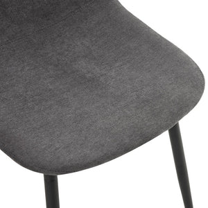 English Elm Table and Chair Set Six Seat Contemporary Dining with Glass Accent Legs and Linen Upholstery W1151S04319