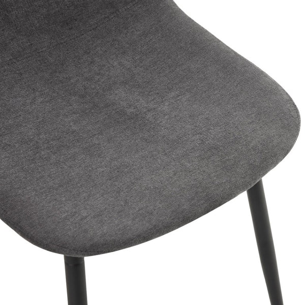 English Elm Table and Chair Set Six Seat Contemporary Dining with Glass Accent Legs and Linen Upholstery W1151S04319