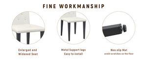 English Elm Table and Chair Set Seats 8 with Built-in Shelf Black Grain Mdf Top White Pu W1151S04324