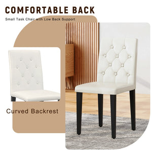 English Elm Table and Chair Set Seats 8 with Built-in Shelf Black Grain Mdf Top White Pu W1151S04324