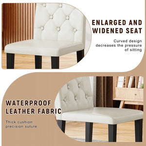 English Elm Table and Chair Set Seats 8 with Built-in Shelf Black Grain Mdf Top White Pu W1151S04324