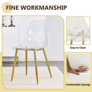 English Elm Table and Chair Set Round Glass Top with Gold X Base Seats Four for Compact Dining W1151S04420