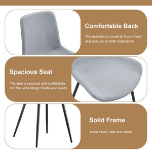 English Elm Table and Chair Set 42 Inch Round MDF Wood Grain Dining with Linen Seat Cushions Brown+Black, Light Gray W1151S04485