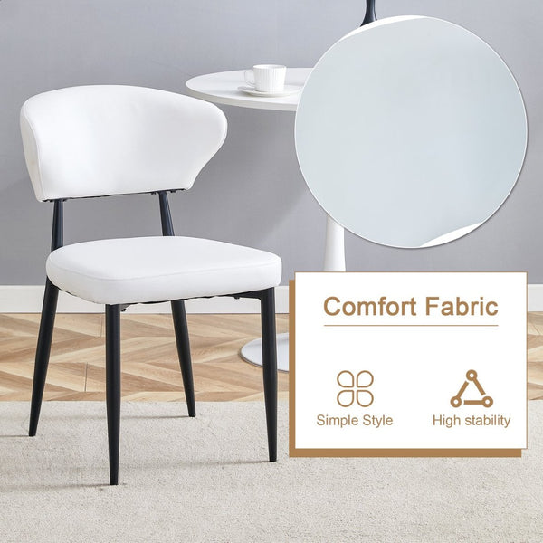 English Elm Table and Chair Set 42 Inch Round Mdf Dining with Tempered Glass and Ergonomic Seats Brown White W1151S04501