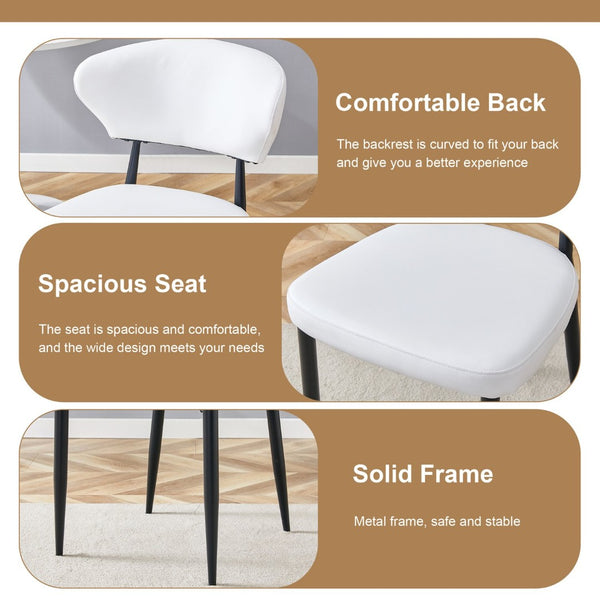 English Elm Table and Chair Set 42 Inch Round Mdf Dining with Tempered Glass and Ergonomic Seats Brown White W1151S04501
