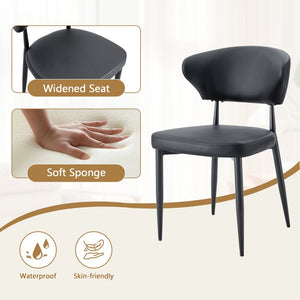 English Elm Table and Chair Set 42 Inch Round Mdf Dining with Tempered Glass and Ergonomic Seats White Black W1151S04514