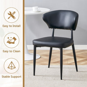 English Elm Table and Chair Set 42 Inch Round Mdf Dining with Tempered Glass and Ergonomic Seats White Black W1151S04514