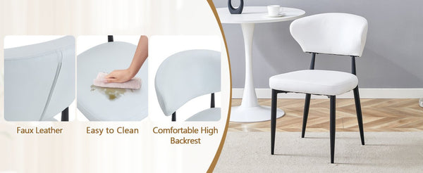 English Elm Table and Chair Set 42 Inch Round Mdf Dining with Tempered Glass and Ergonomic Seats White White W1151S04515