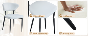 English Elm Table and Chair Set 42 Inch Round Mdf Dining with Tempered Glass and Ergonomic Seats White White W1151S04515
