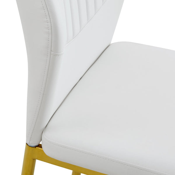 English Elm Table and Chair Set Marble Tempered Glass Top Gold Leg Glam Dining for Four W1151S04544