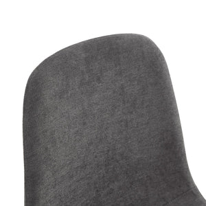 English Elm Table and Chair Set 42 Inch Round Black Mdf Dining with Six Gray Upholstered Seats W1151S04569