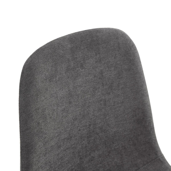 English Elm Table and Chair Set 42 Inch Round Black Mdf Dining with Six Gray Upholstered Seats W1151S04569