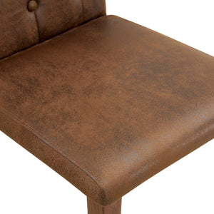 English Elm Table and Chair Set Round Mdf Black Top with Storage Shelves Tufted Suede Seats W1151S04584