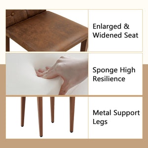 English Elm Table and Chair Set Round Mdf Black Top with Storage Shelves Tufted Suede Seats W1151S04584