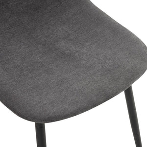 English Elm Table and Chair Set Marble Glass Top with Six Linen Upholstered Seats Modern Dining W1151S04625