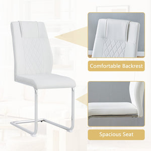 English Elm Table Set Oval Tempered Glass Top Silver Columns with Eight Pu Leather Dining Chairs W1151S04739