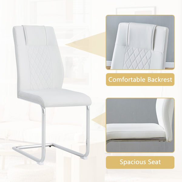 English Elm Table Set Oval Tempered Glass Top Silver Columns with Eight Pu Leather Dining Chairs W1151S04739