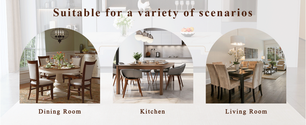 English Elm Table and Chair Set Walnut Grain MDF Top with Six Shell Back PU Leather Dining Seats W1151S04798