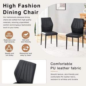 English Elm Table and Chair Set Walnut Grain Dining for Eight with Shell Back Pu Leather Seats W1151S04799