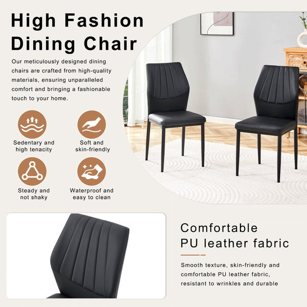 English Elm Table and Chair Set Walnut Grain Dining for Eight with Shell Back Pu Leather Seats W1151S04799