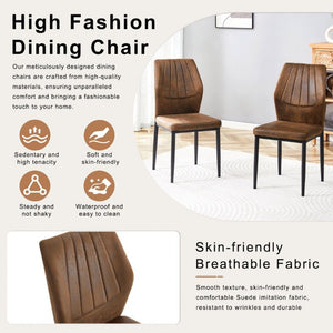 English Elm Table and Chair Set Walnut Grain Rectangular Dining for Six with Shell Back Seats W1151S04800