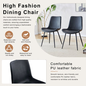 English Elm Table and Chair Set Walnut Grain Top Six Pu Leather Seats Modern Dining Room W1151S04806