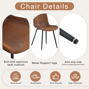 English Elm Table and Chair Set Walnut Grain Dining for Six with Techno Fabric Upholstered Seats W1151S04808