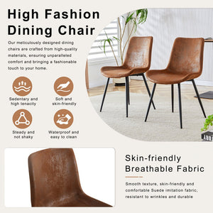 English Elm Table and Chair Set Walnut Grain Dining for Six with Techno Fabric Upholstered Seats W1151S04808