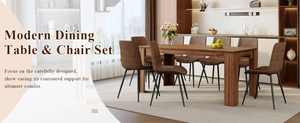 English Elm Table and 8 Chair Dining Set Walnut Grain Top with Cushioned Techno-fabric Seating W1151S04809