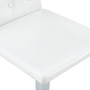 English Elm Table and Chair Set Round Marble Mdf Top with Four Pu Leather Seats Modern Dining White White - B W1151S04881