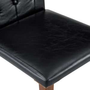 English Elm Table and Chair Set Round Marble MDF Top with Hourglass Base and PU Leather Seating 4 Chairs W1151S04887