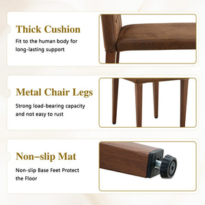 English Elm Table and Chair Set Round Marble Top Dining with Button Tufted Suede Seats for Four White+Black W1151S04889