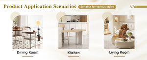 English Elm Table and Chair Set Round Marble Mdf Top with Shell Pu Seats for Modern Dining Black, White, Wood W1151S04903